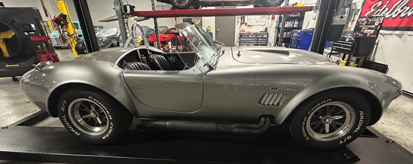 Classic 1965 Shelby Cobra Tribute photographed for vehicle appraisal.